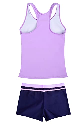 Image of Little Girls' Summer Swimwear Two Piece Boyshort Tankini Kids Swimsuit