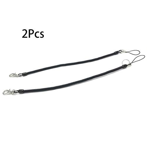 Xmhf Plastic Stretchy Spring Coil Keychain Key Ring Strap Key Holder Carabiner Hook 390Mm 15.3Inch Long 2Pcs #TOP1