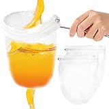 WLLHYF Fine Mesh Nylon Nut Milk Bag with Stand Handle Frame Reusable Cheese Cloth Bag Food Fruit Strainer Filter Bag for Straining Juices Coffee Yogurt Butter Tomato(Small Size)