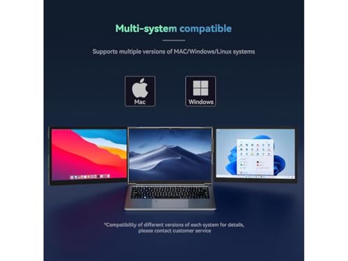 Image of JIMTAB Portable Monitor 13.3 Triple Screen Extender with Build-in Stand, 1920 * 1200 IPS 16:10 Monitors, Built-in Monitor Holder RJ45 / USB 3.0 /Type-C Plug and Play Display for Laptop 13-16 Inch