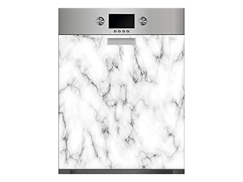 Oedim Vinyle pour lave-vaisselle Marmol Blanc et Noir, Vinyle décoratif pour lave-vaisselle, décoration de cuisine, autocollant lave-vaisselle