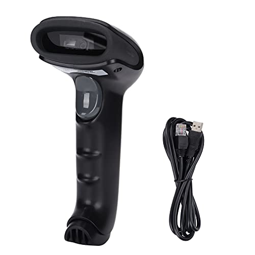 Fyearfly X-760E 1D/2D QR-Barcode-Scanner, Plug & Play, kabelgebundenes USB-Handlesegerät für Einzelhandel POS, Lager und digitale Bildschirmzahlungen, kompatibel mit Windows, Mac OS, Linux