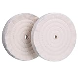 SCOTTCHEN Buffing Polishing Wheel 8" x 5/8" Arbor x 70Ply White Fine Cotton for Bench Grinder - 2 PC
