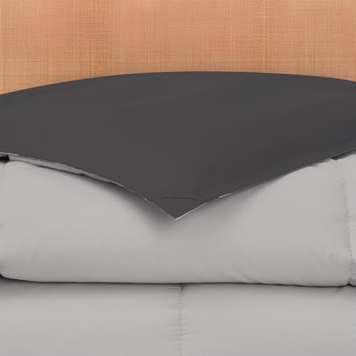 Image of Modern Threads Down Alternative Reversible Comforter Dark Gray /Gray Queen