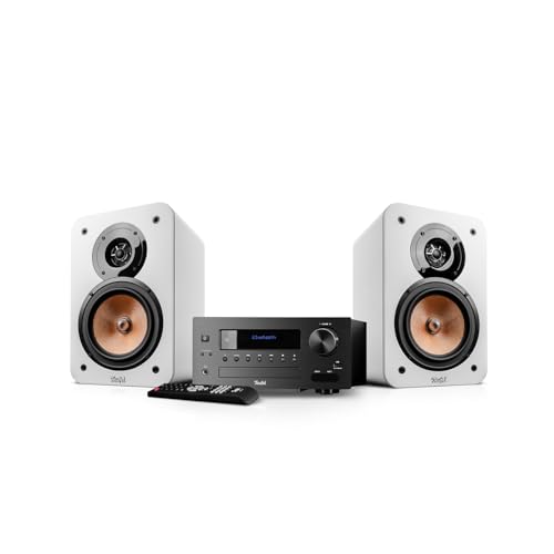 Teufel Ultima 20 KOMBO 2 - Kompaktowy stereofoniczny kanał HiFi z CD, Bluetooth, USB, radiem cyfrowym Dab+, radiem FM, strumieniowym przesyłaniem muzyki, Bass Reflex (biały)
