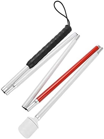 Aluminum Alloy Foldable Folding Cane for the Blind, Fold-up, Collapsible, Lightweight, Reflective Blind Walking Stick Guide Blind Cane Crutch