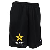Armed Forces Gear Men's US Army Star Mesh Shorts Mesh Shorts - Official Licensed US Army Shorts for Men (Black, X-Large)