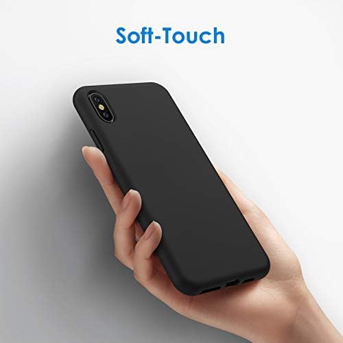 JETech Silicone Case for iPhone Xs Max 6.5-Inch, Silky-Soft Touch Full-Body Protective Case, Shockproof Cover with Microfiber Lining (Black)