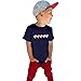 Kid Girls Cotton T Shirt Cute Heart Letter Printing Stretchy Short Sleeve Crew Neck Tee Summer (Navy, 12-13 Years)