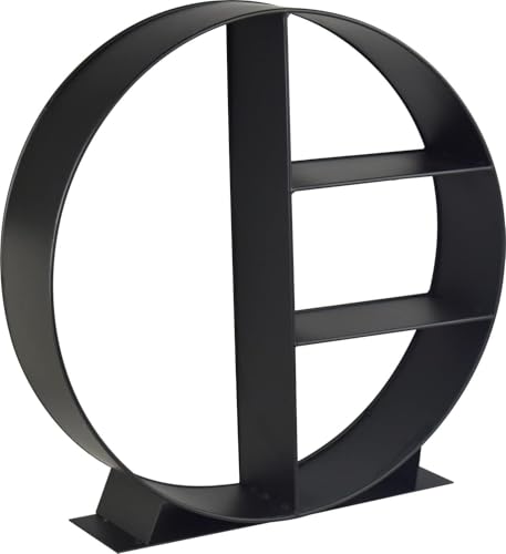 Unibos Free Standing Round Heavy Duty Black Metal Fireplace Log Hol...