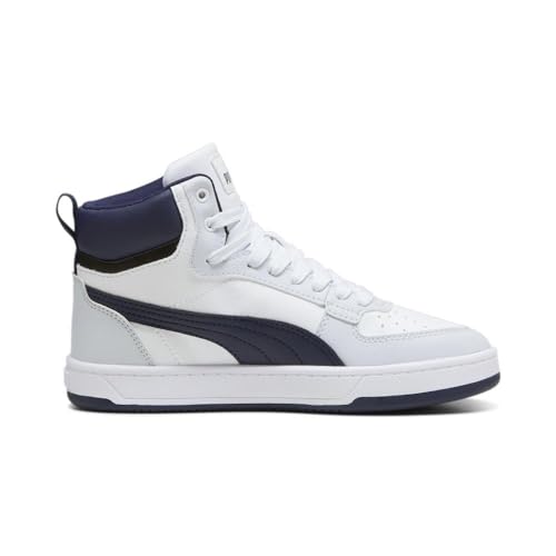 PUMA PUMA Unisex-Child, Caven 2.0 Mid, PUMA White-Silver Mist-PUMA Black, Big Kid, 7