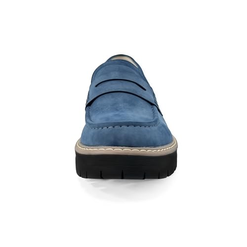 Image of Womens Penny Loafer ShoesSuede Chunky Oxford LUE Sole Comfortable Slip On for Casual Business,Work and Date