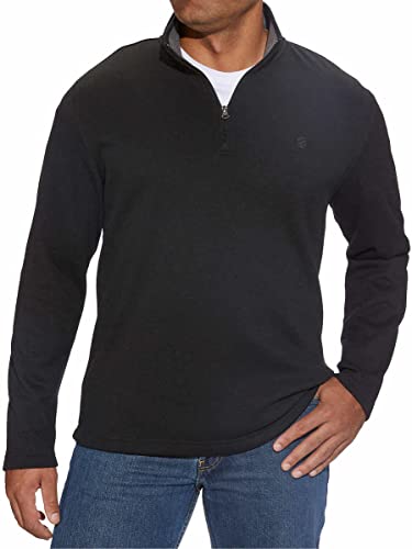 IZOD Mens Midweight Quarter Zip Fleece Pullover