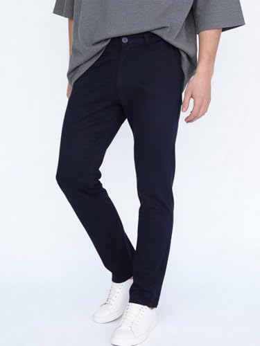 Image of Urbano Fashion Men's Straight Fit Mid Rise Cotton Casual Chinos Trousers Stretch