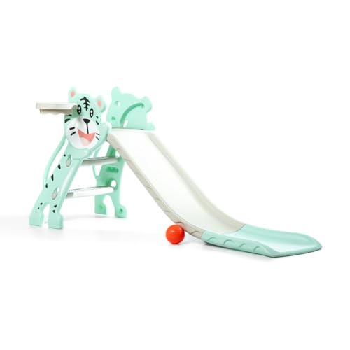 Tobogan Gatito - Azul - Tobogán niños y niñas pequeños con Canasta Ideal para Interior o Exterior