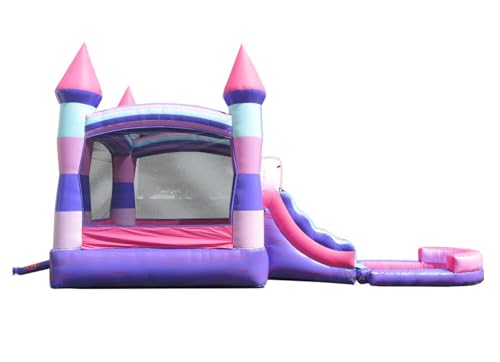 Crossover Inflatable Bounce House with Slide and Pool for Kids, Wet Dry Bouncy Jump Castle, Outdoor Backyard Jumping Bouncer, Built-in Water Misting System, with Blower, 26.5 x 12 x 14.5 Ft, Pink - Image 4