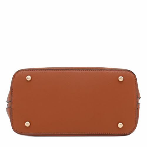 Image of FashionPuzzle Zip-Around Saffiano Classic Dome Satchel