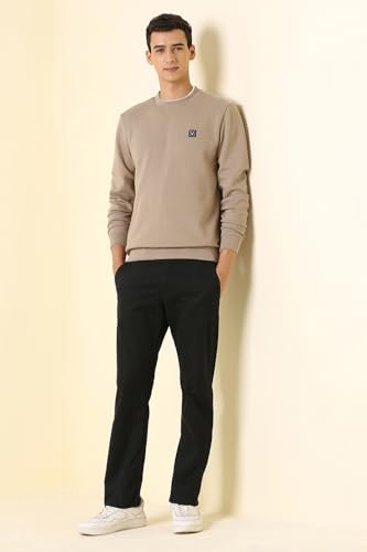 Image of Allen Solly Men's Cotton Blend Crew Neck Solid Casual Sweatshirt