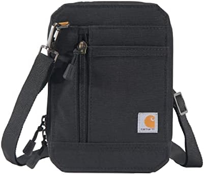 Carhartt Nylon Duck, Water Resistant Wallet with Adjustable Crossbody Strap, Black