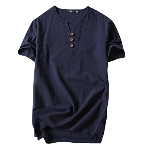 COTCLO T shirts Men Men T Shirts Plus Size 5Xl 6Xl 8Xl 9Xl Large Oversized T Shirt Linen Short Sleeve Tee Shirt Male Summer Men-Blue,Chest 140Cm 6Xl