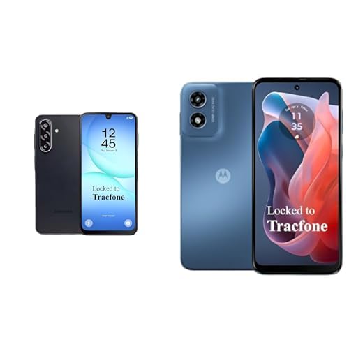 Image of Tracfone Samsung Galaxy A17 5G 128GB Black & Motorola Moto g Play 2024 64GB Bundle - 6.7 inch & 6.5 inch Displays, 50MP Cameras, 5000mAh Batteries, 4GB RAM