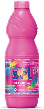 Girando Sol Tira Manchas Líquido Sem Cloro 1L Sabão Líquido Tira ...