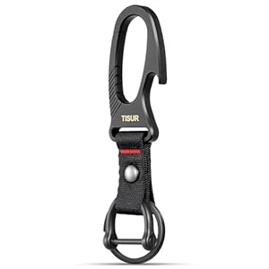 TISUR Clip de llavero de mosquetón de titanio, abrebotellas con anillos D resistentes, llavero de automóvil para hombres y mujeres