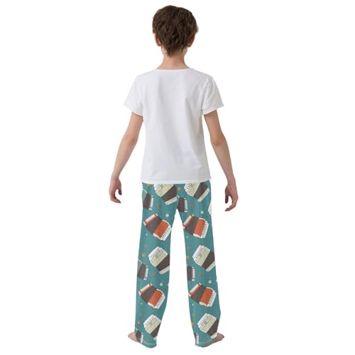 ZZKKO Musical Instruments Accordions Boys Pants for Kids Jogger Pants with Pockets S-XL3