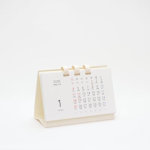 カレンダー 2026年 卓上 ミニカレンダー 六曜入り シンプル おしゃれ スリム オフィス ビジネス 【よこ型】 (日曜始まり)