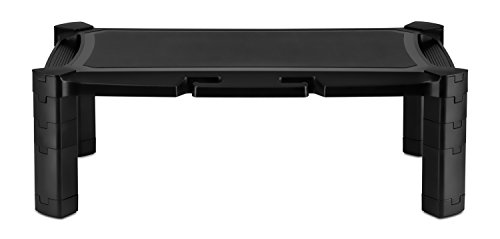 Mount-It! Desktop Computer Monitor Riser - Height Adjustable Tabletop Stand Shelf For Pc And Laptop Displays And Printers, 19 X 13 Inch, 6.6” High, Black, Mi-7851 #TOP7
