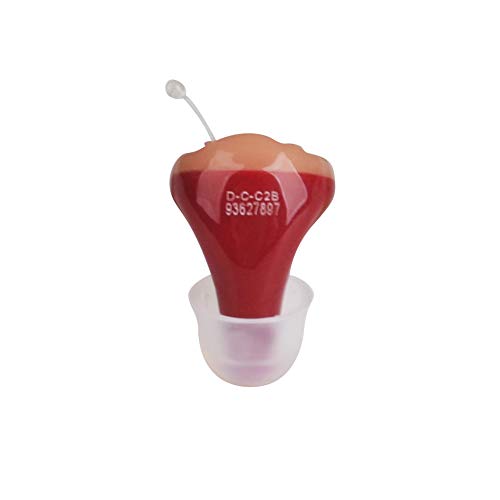 Coniler Mini Hearing Amplifier, Invisible ITE Ear aid with Adjustable Volume, Suitable for Adults and Seniors(RED-Right)