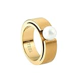 Perlschmuck mit Designanspruch : Hochwertiger Edelstahlring matt, gefertigt in der eigenen Manufaktur in Deutschland, aus unempfindlichem und hautfreundlichem Material.