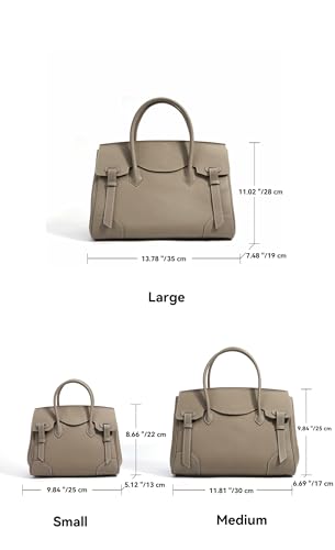 Image of JIUFENG Women's Top Handle Satchel With Detachable Strap,Lychee Pattern Genuine Leather Fashion Crossbody Slingbag