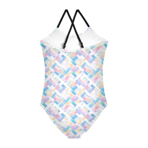 JUNZAN Rainbow Tie Dye Girls 1 Piecing Swimsuit Kids Bathing Suits Swimming Suits2