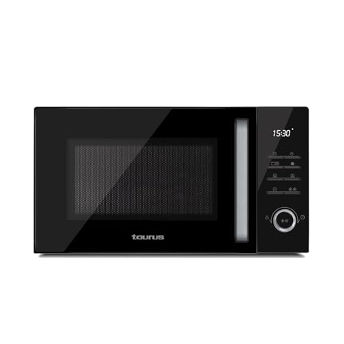 Taurus Laurent 25 Convection - Microondas con convección y grill, 25L, 10 niveles, función descongelar, temporizador, programable, digital, 11 menús automáticos, incluye bandeja, inox, 48x43x28 cm