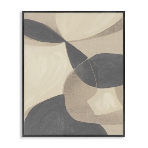 'Modern Beige Boho Abstract Overlapping Shapes'| Framed Giclee Art