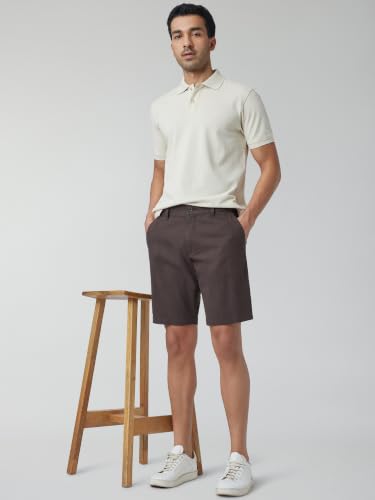 Image of XYXX Men's Element Chino Shorts | Solid Straight Fit | 100% Cotton with Dual Pockets & Plus Sizes