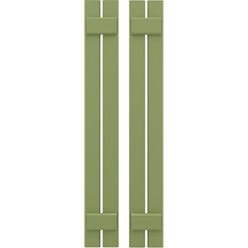 Ekena Millwork ARW101SB207X47MGH Americraft Two 2 Exterior Real Wood Spaced Board-n-Batten Shutters (Per Pair), 7 1/2"W x 47"H, Moss Green