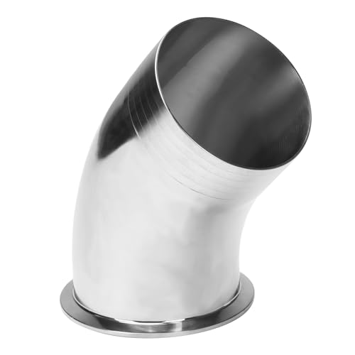 Image of DERNORD Sanitary Hose Barb Pipe Fitting 4 inch Tri Clamp (119MM Ferrule) 45 Degree Elbow Tube OD 4 inch /102MM