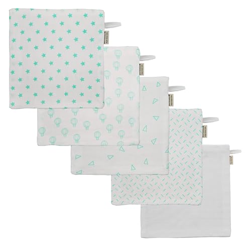 Image of Muslin Washcloths | Baby Washcloths Soft Organic Cotton Muslin Cloth| Baby Essentials 6 Layers Extra Absorbent| Milk Spit Up Rags, Baby Wipes| Pink 10x10 Inch 5 Pack