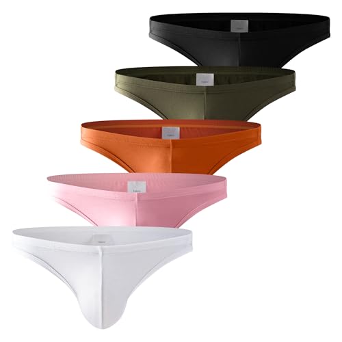 Men's Low Rise Bikini Briefs, Modal Microfiber Underwear with Silky Touch & No-Fly for Invisible Comfort, 5 Pack