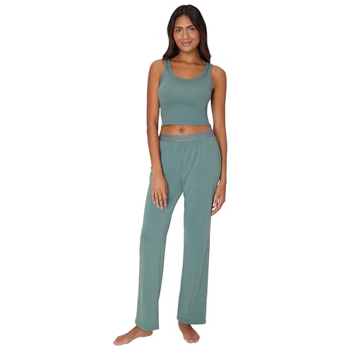 Hanes Women's Originals 2-Piece Lounge Set, Comfywear Supersoft Crop Tank & Lounge Pants Loungewear Set