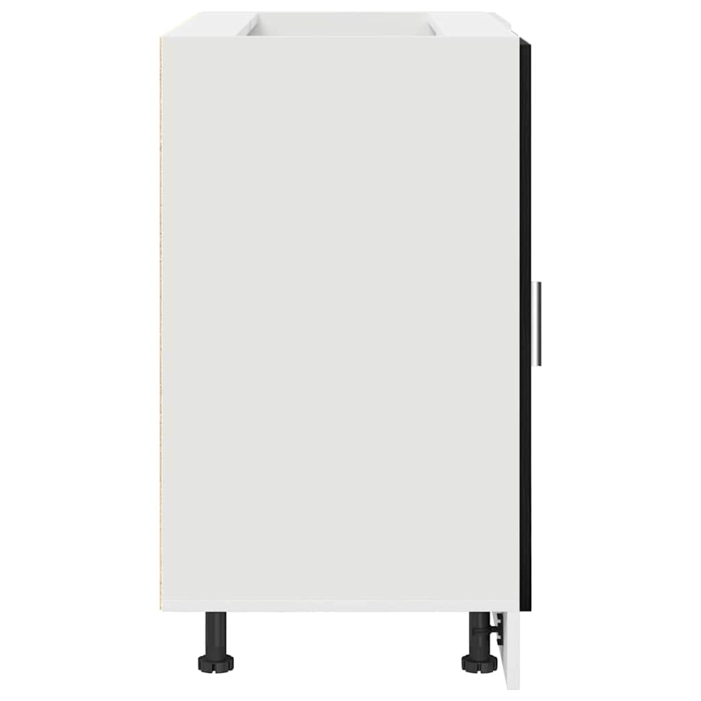 Armadio angolare da cucina nero effetto quercia in legno 86 x 46 x 81,5 cm con anta, ampio spazio per cucina, sala da pranzo e dispensa, versatile armadio multiuso