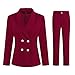 YYNUDA Damen Blazer Eleganter Berufsanzug rot schwarzer Zweireiher schlanker Anzug Frühjahr Sommer Herbst Büromodelle,Rot,M