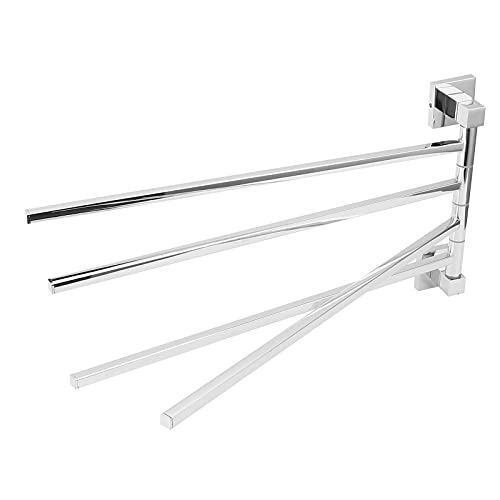 Toallero Toallero de Acero Inoxidable Barra Giratoria de 180 ° Toallero Albornoz Soporte para Baño 2 Varillas Jardinería Doméstica (250255 Cuatro Barras cromadas)