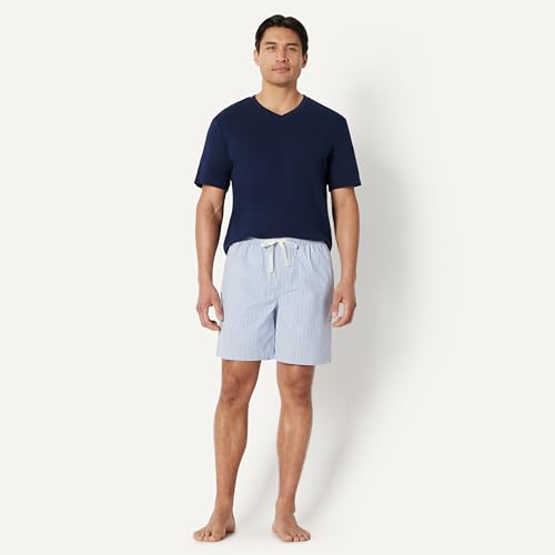 Image of Amazon Essentials Men's Lounge Sleepwear Pajama Bottom Shorts, Cotton Stretch Poplin
