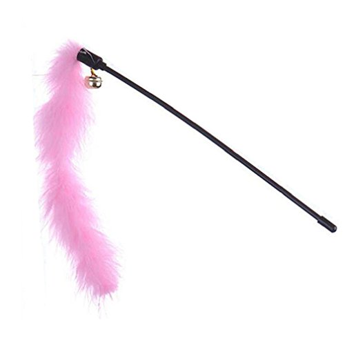 Alcyoneus Kitten Cat Teaser alambre Chaser Wand de peluche con Bell interactivo mascotas divertido...