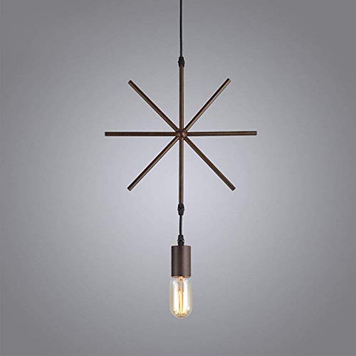 Plafonnier lustre géométrie en fer 32x32cm suspension industrielle noir