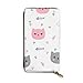 Produktbild JHGFG Hand gezeichnete Katzen Echtes Leder Geldbörse Lange Damen Geldbörse Handtasche Multi Kartenhalter Organizer Für Frauen Angepasst