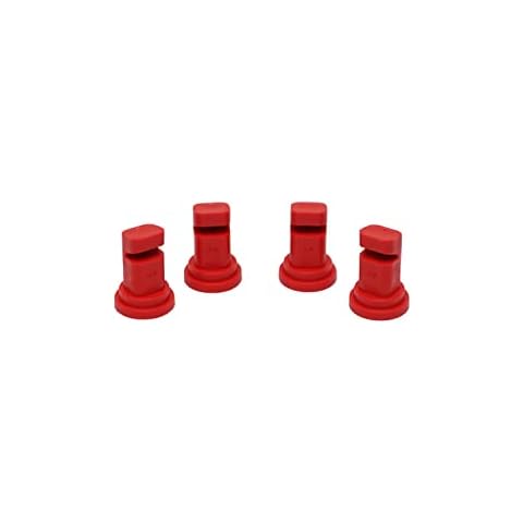 Valley Industries 140° Deflector Broadcast Spray Nozzle - 2.0 Orifice Size, 10 to 45 PSI, Red, 4 Pack Cover